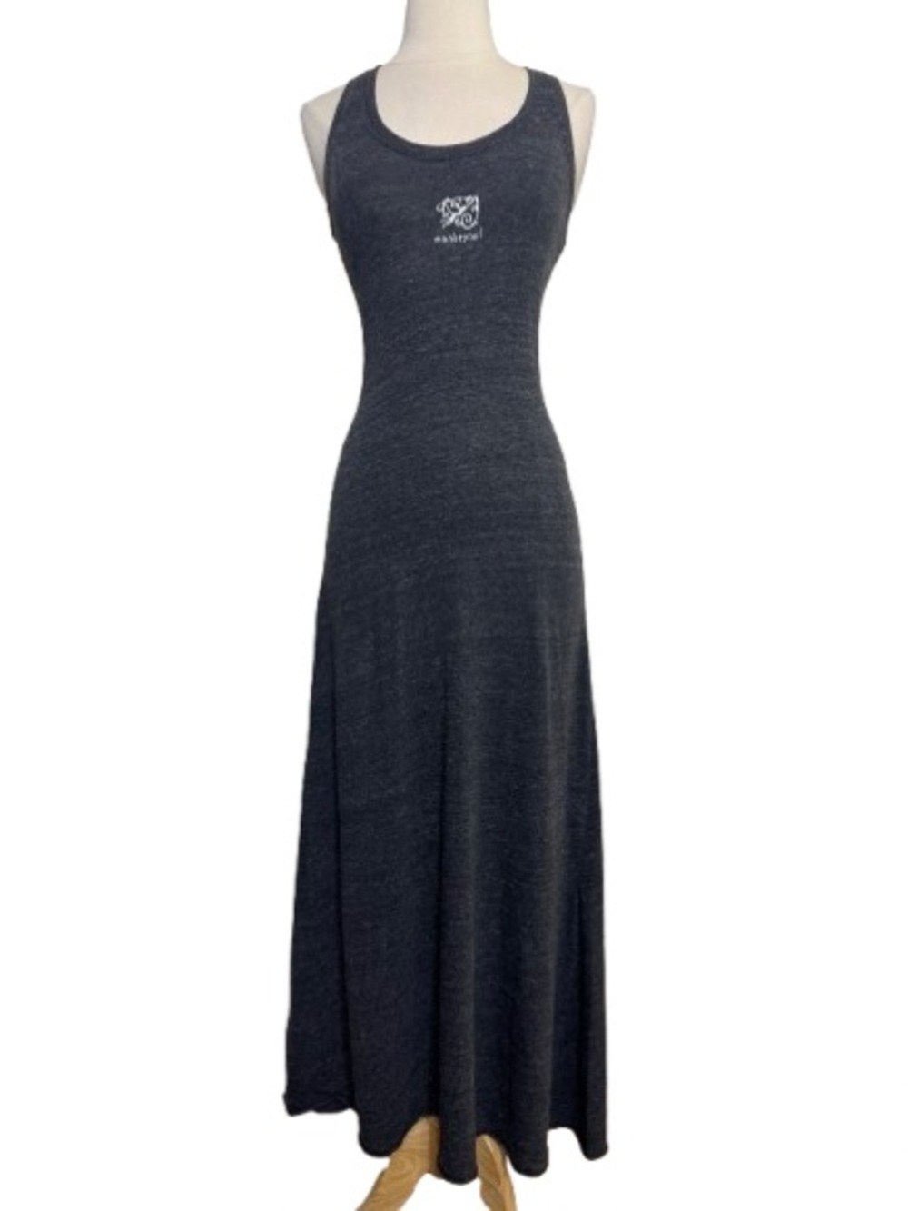Moneytail Charcoal Scoop Neck Maxi Dress with Logo